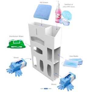 Alternative view of Wall/Door Mounted PPE Organiser