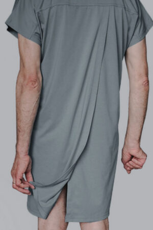 Adaptive Open Back Round Neck 3/4 Sleeve Long T-Shirt - Image 5