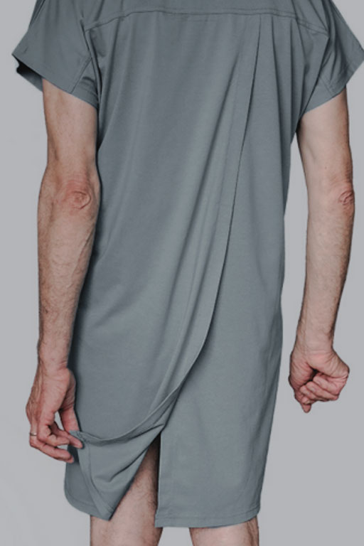 Adaptive Open Back Round Neck 3/4 Sleeve Long T-Shirt - Image 5