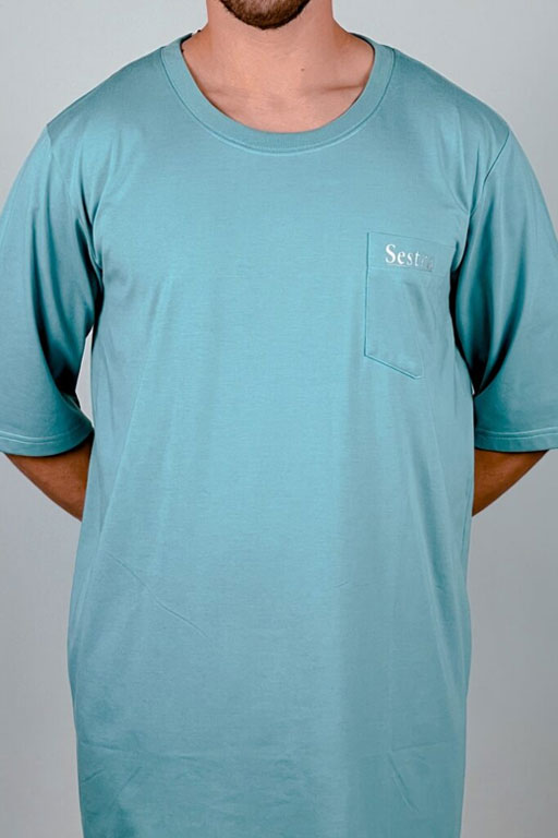 Adaptive Open Back Round Neck 3/4 Sleeve Long T-Shirt - Image 2